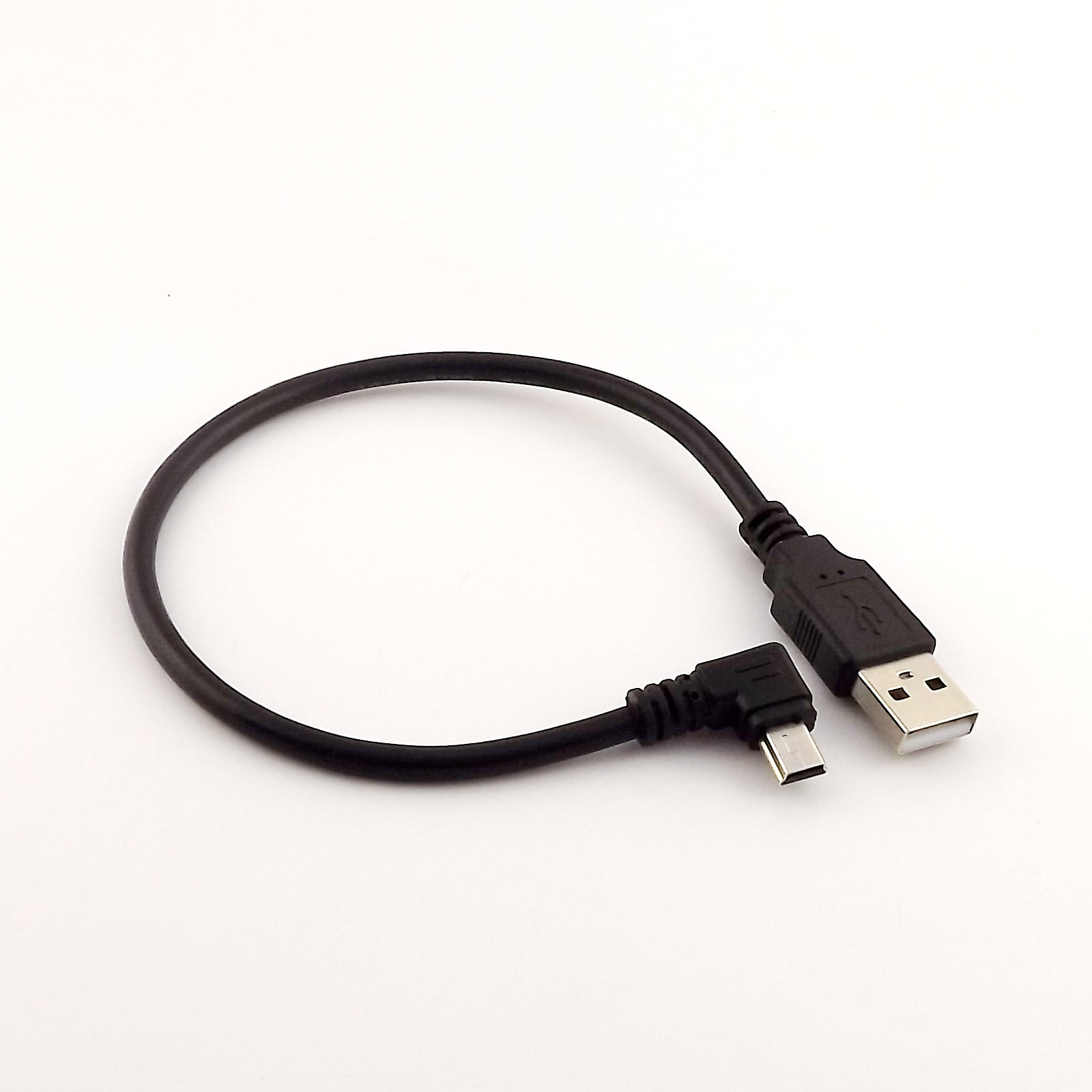 10x 1FT Mini USB Male 90 Degree Left Angled to USB 2.0 A Male for Camera Mp4 GPS