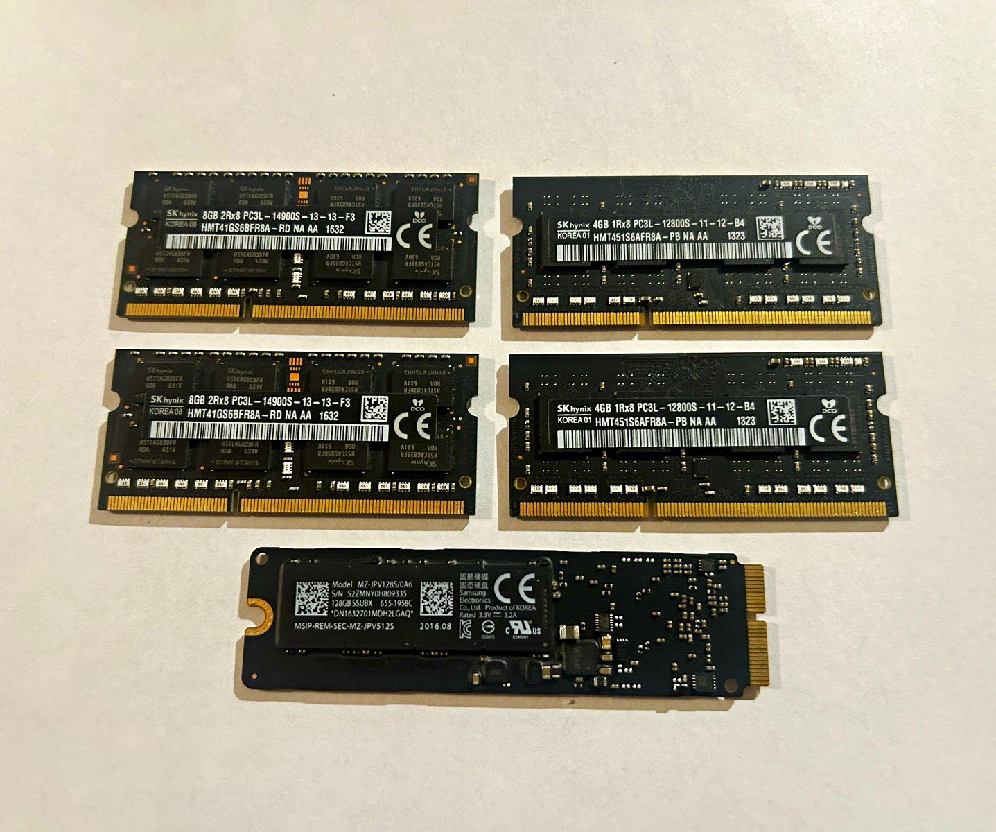 Parted out IMac RAM and 128GB SSD. 24GB of ram and 128 Mac SSD OEM parts