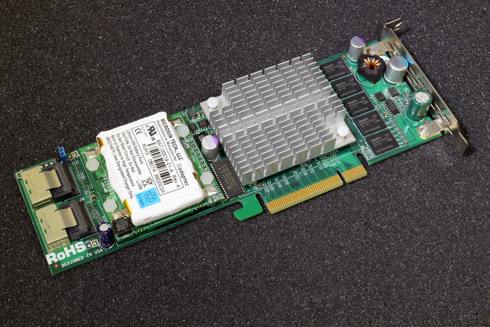 SuperMicro AOC-USASLP-S8iR PCIe Low Profile SAS RAID Controller Adapter & BBU