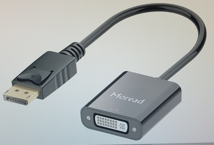 Gold-Plated Display Port to DVI-D Adapter (Male to Female) by Moread. New