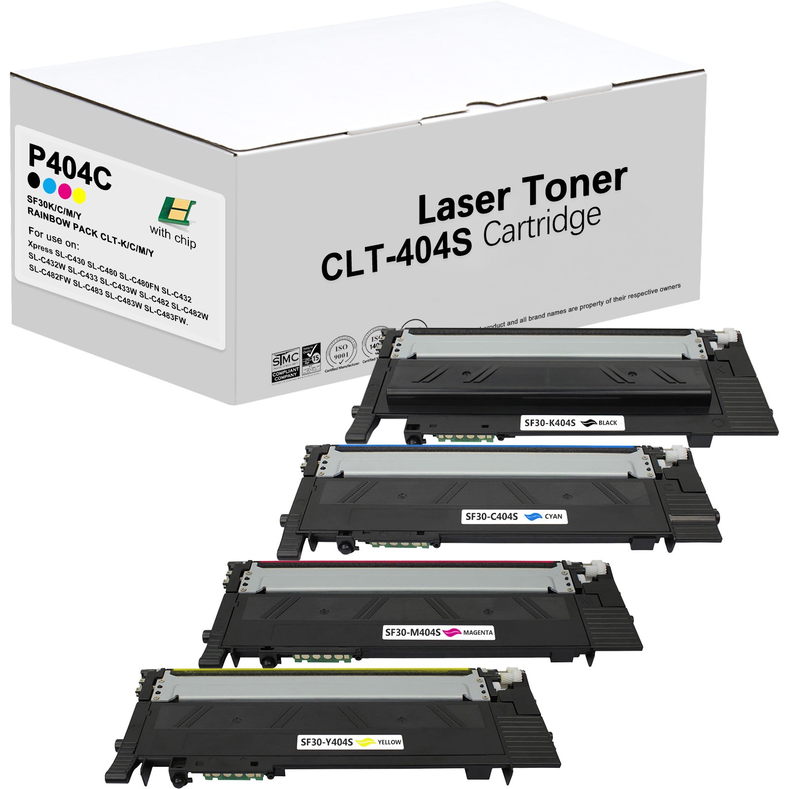 4PK CLT-404S Toner Cartridges Replacement for Samsung Xpress C430W C480W C480FW