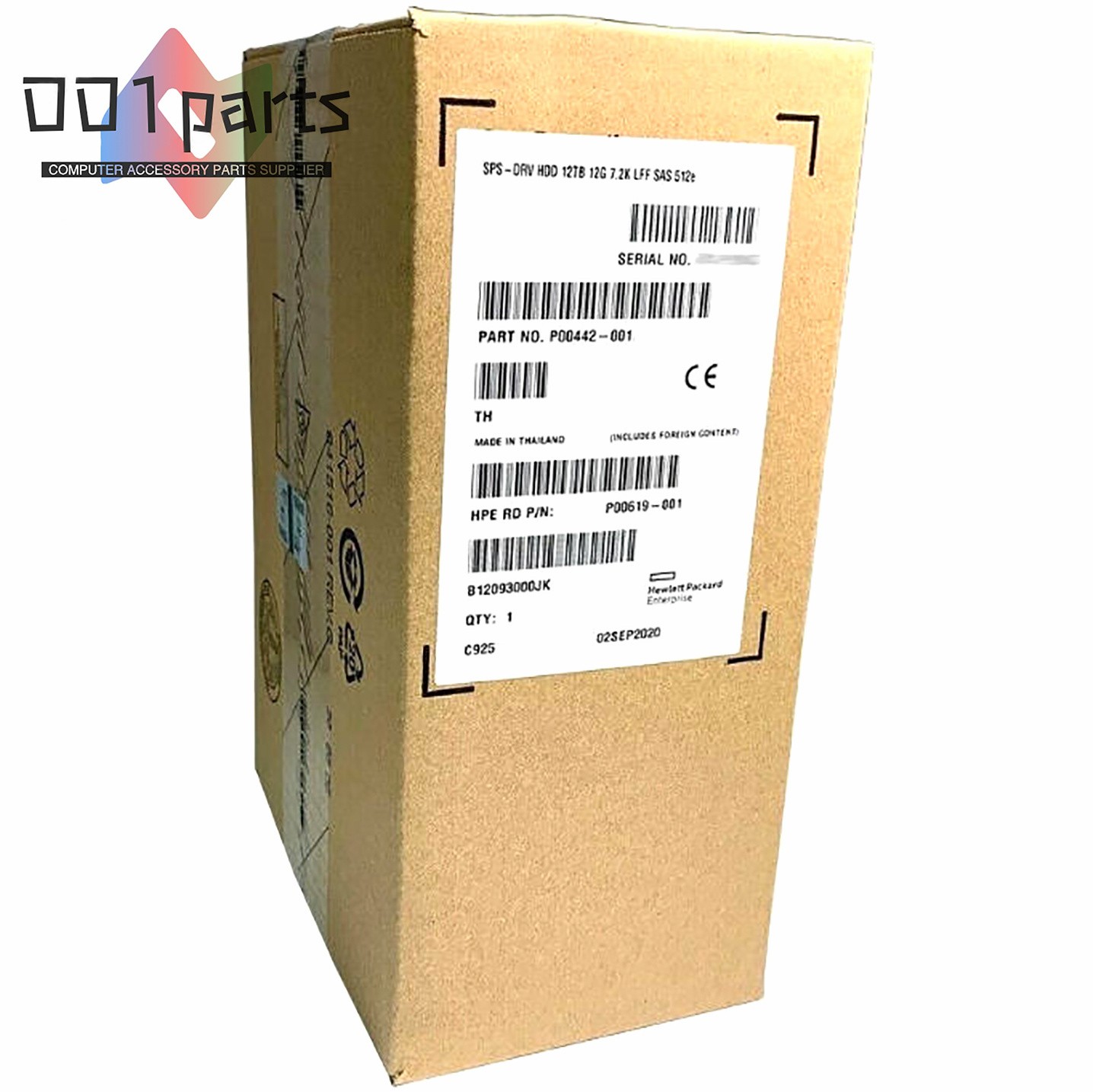 NEW For HPE MSA 12TB 12G SAS 7.2K 3.5" MIDLINE 512E HDD Q2R42A P00442-001