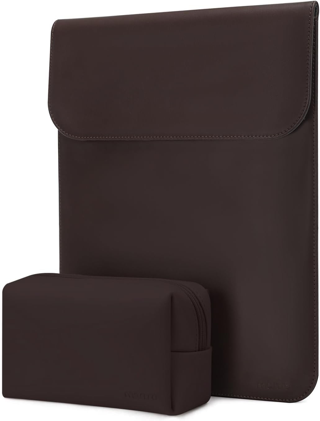 Laptop Case 13.3 inch, Chestnut Brown Faux Suede Leather Case for MacBook Neo 13