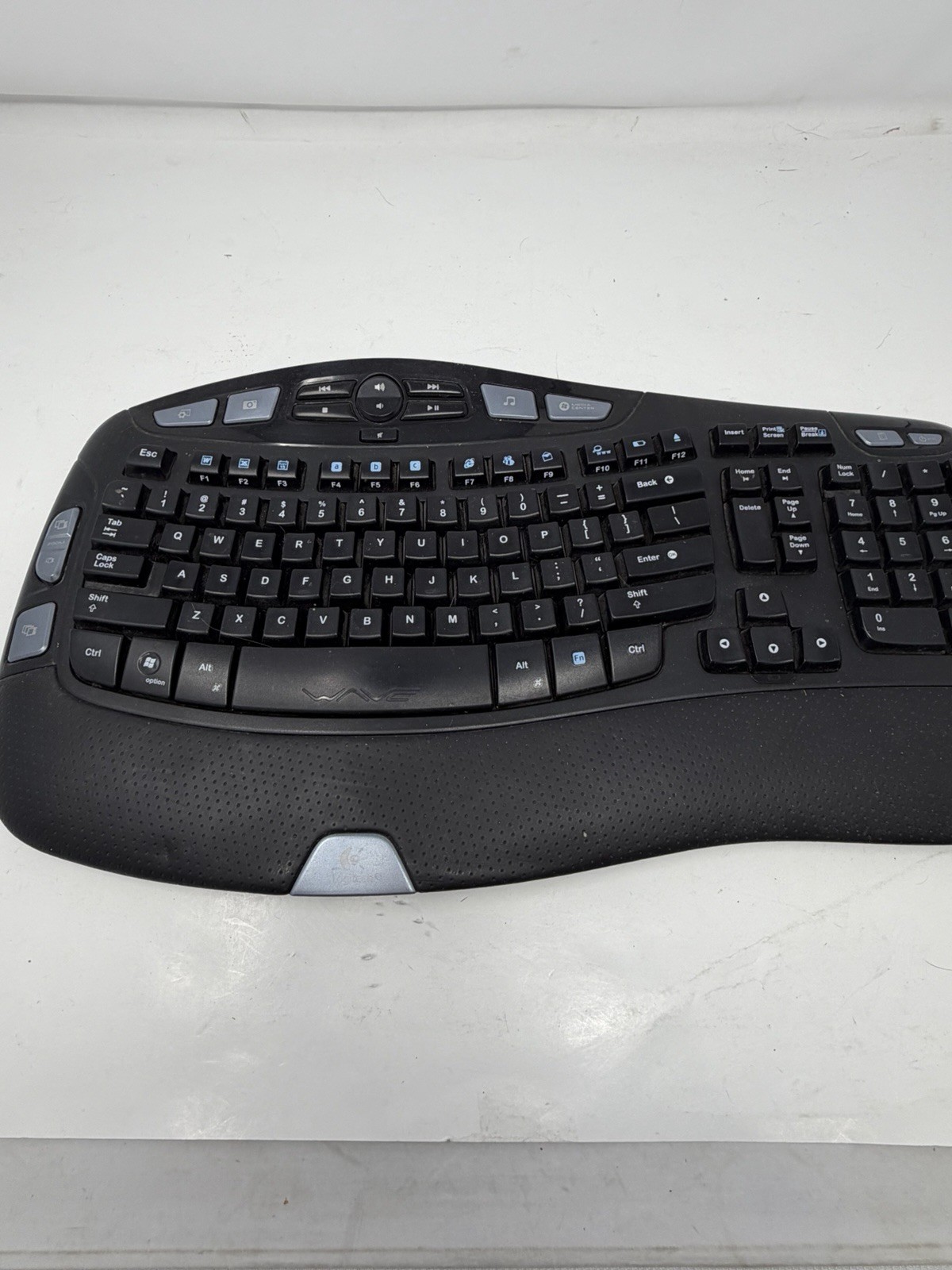 Logitech Wave Ergonomic Wireless Keyboard Y-RCP140 with No USB Receiver,dongle