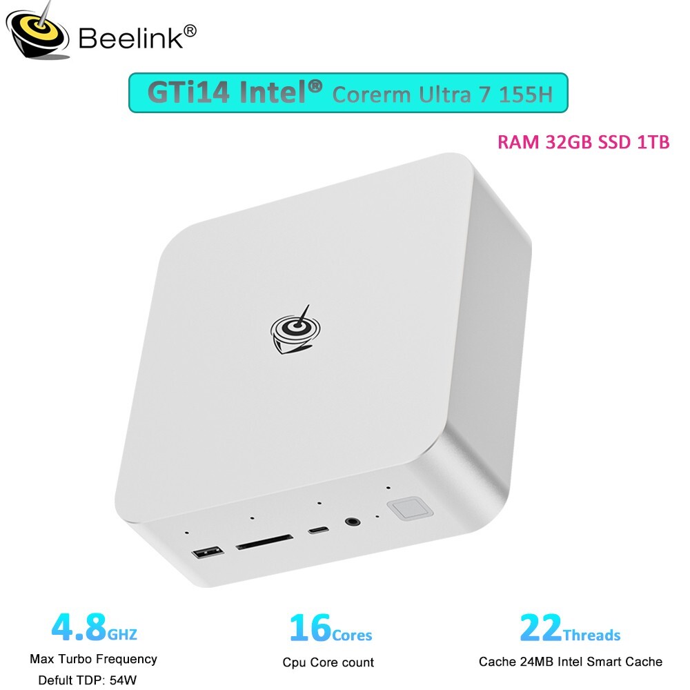 Beelink GTi14 Intel Ultra7 155H Gaming PC RAM32GB SSD1TB DDR5WIFI7 Mini Computer