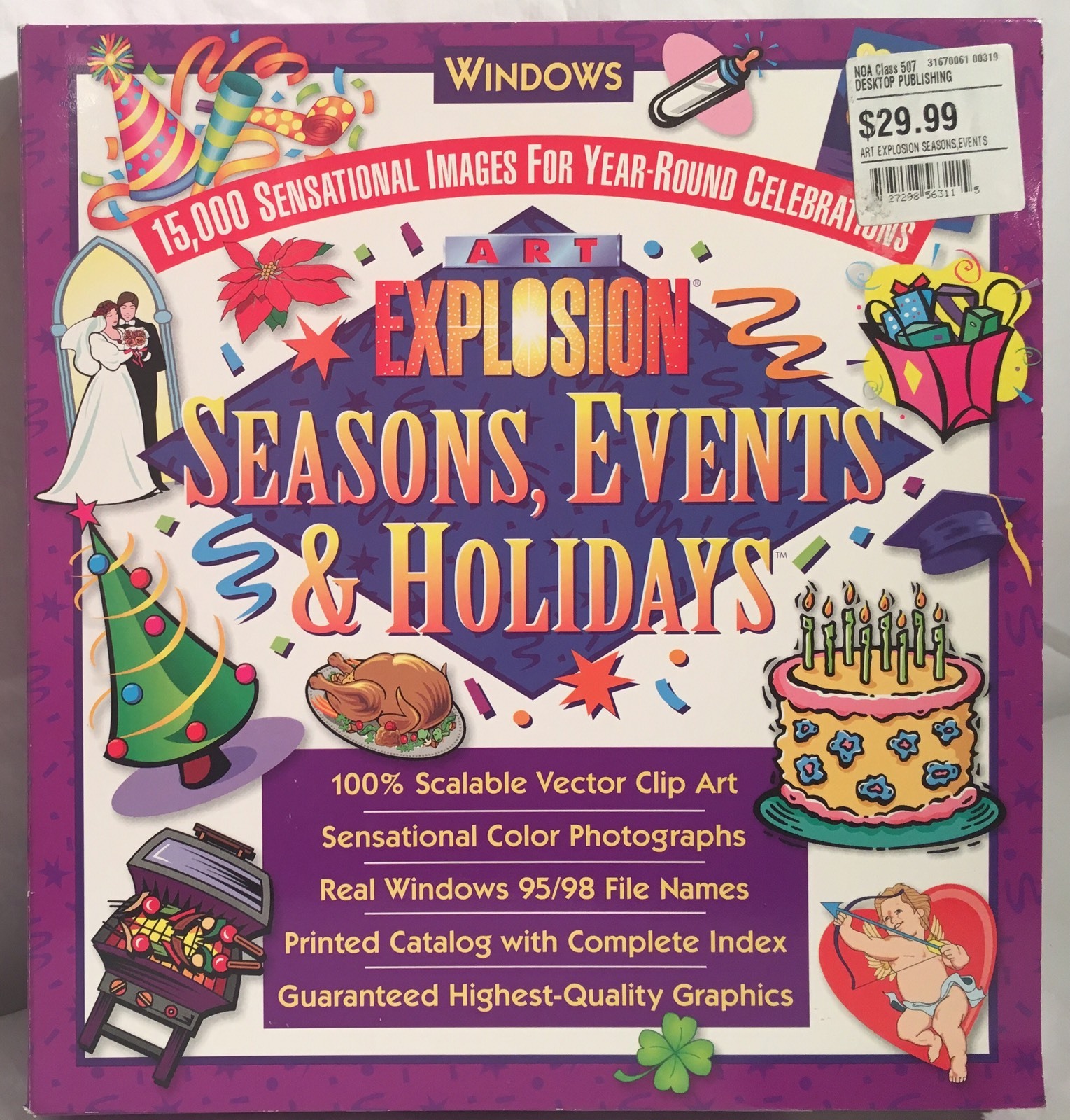 ART EXPLOSION Seasons, Events & Holidays Windows 95/98/NT CD-ROM Disc CIB Boxed