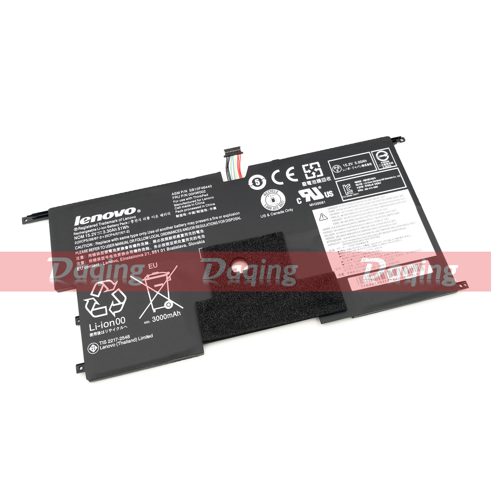 New 00HW002 00HW003 Original Battery for Lenovo ThinkPad X1 Carbon gen 3rd OEM