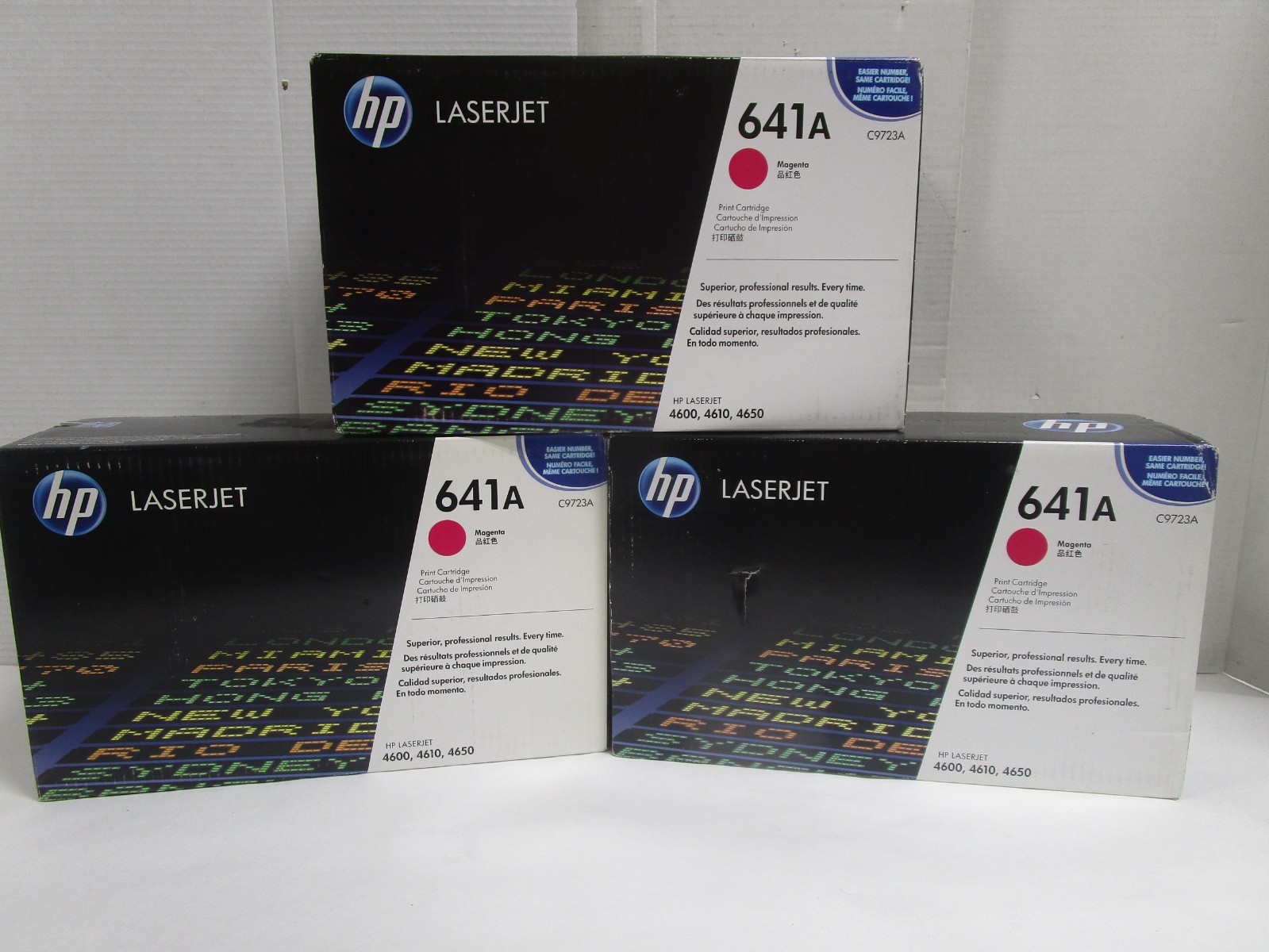 HP 641A C9723A Magenta Toner Cartridge New Sealed LOT OF 3 SEE PHOTOS 