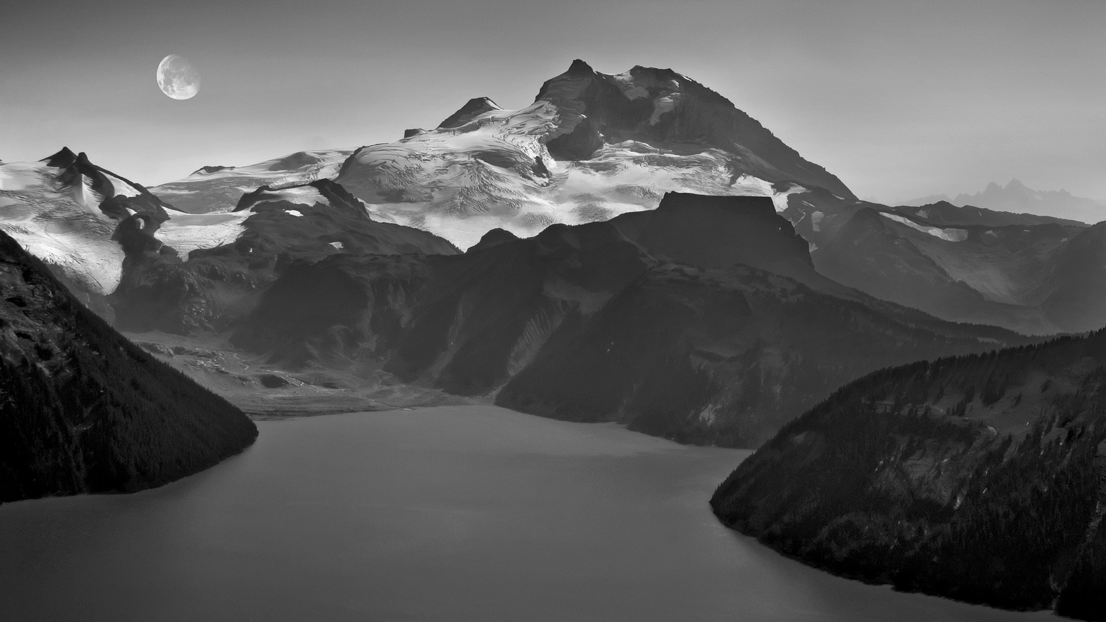Landscape nature glacier moon snowy peak Custom Gaming Mat Desk