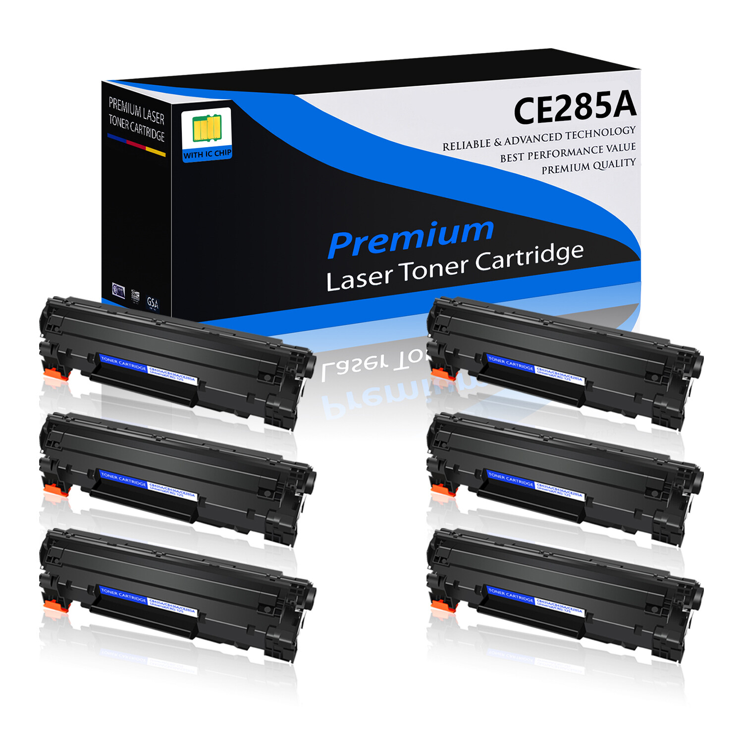 6PK CE285A Toner Cartridge for HP 85A LaserJet  P1102 P1102w M1212nf M1217nfw