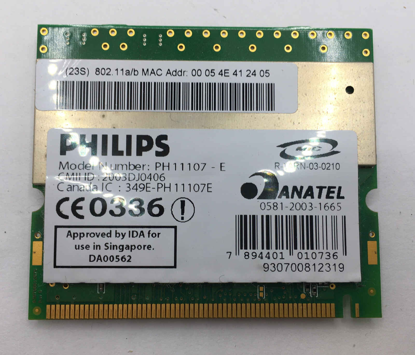 PHILIPS  IBM 11abg Wireless Lan Mini PCI Adapter 91P7301 PH12127E G2U