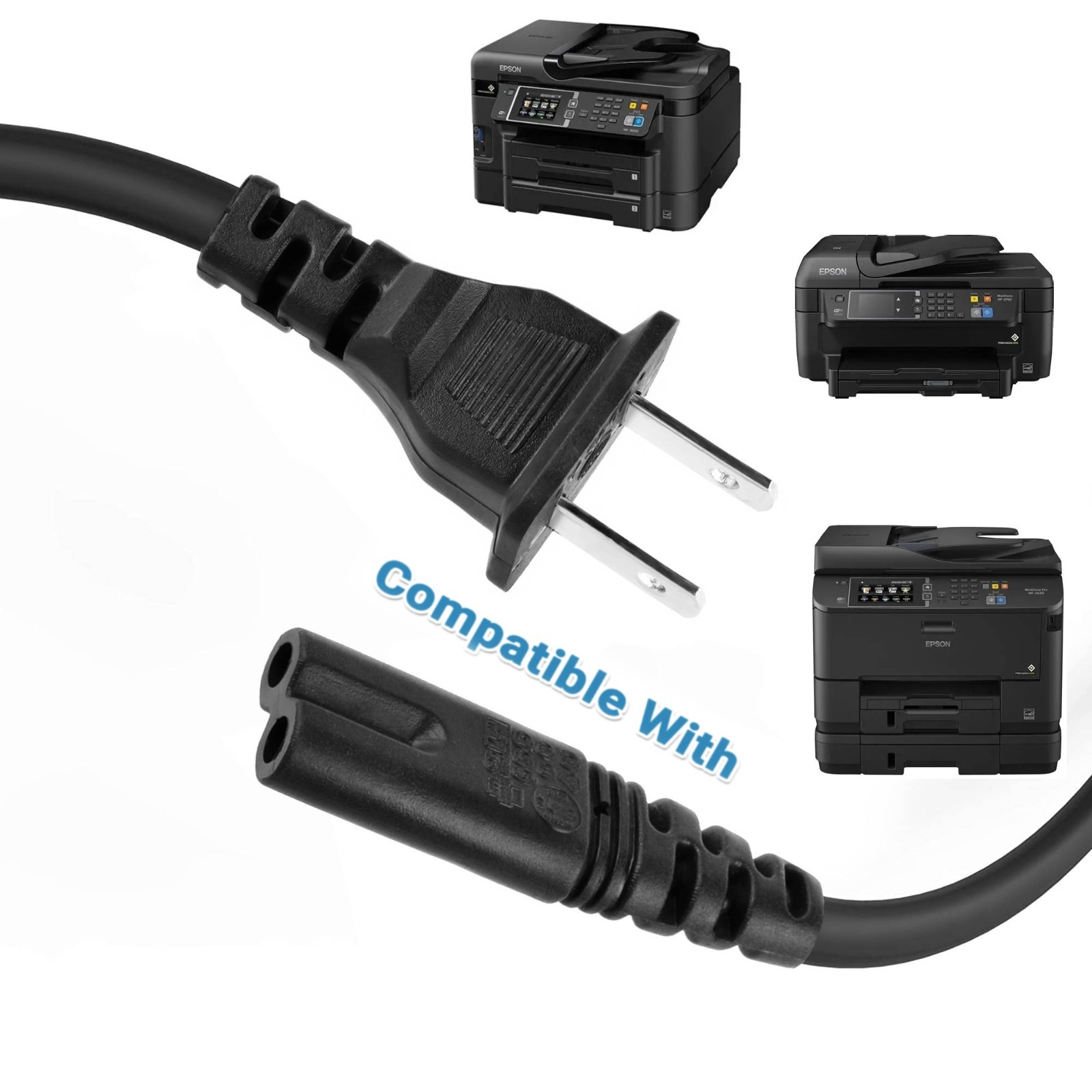 5FT AC Power Cord for Epson WF-2760 WF-4630 Workforce All-in-One Printer