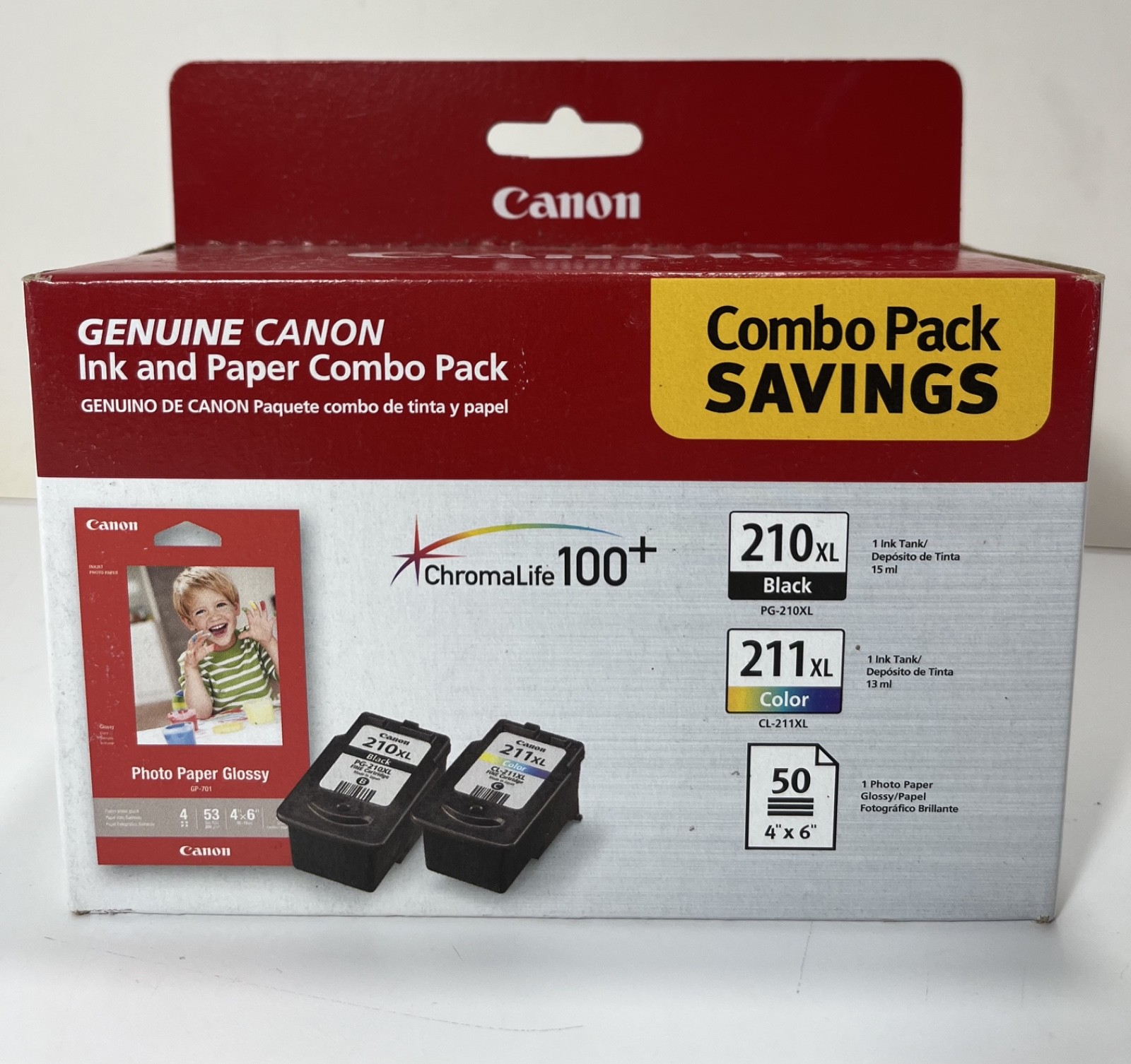 CANON 210XL Black 211XL Color & Photo Paper Set  Genuine OEM Sealed Box - NEW