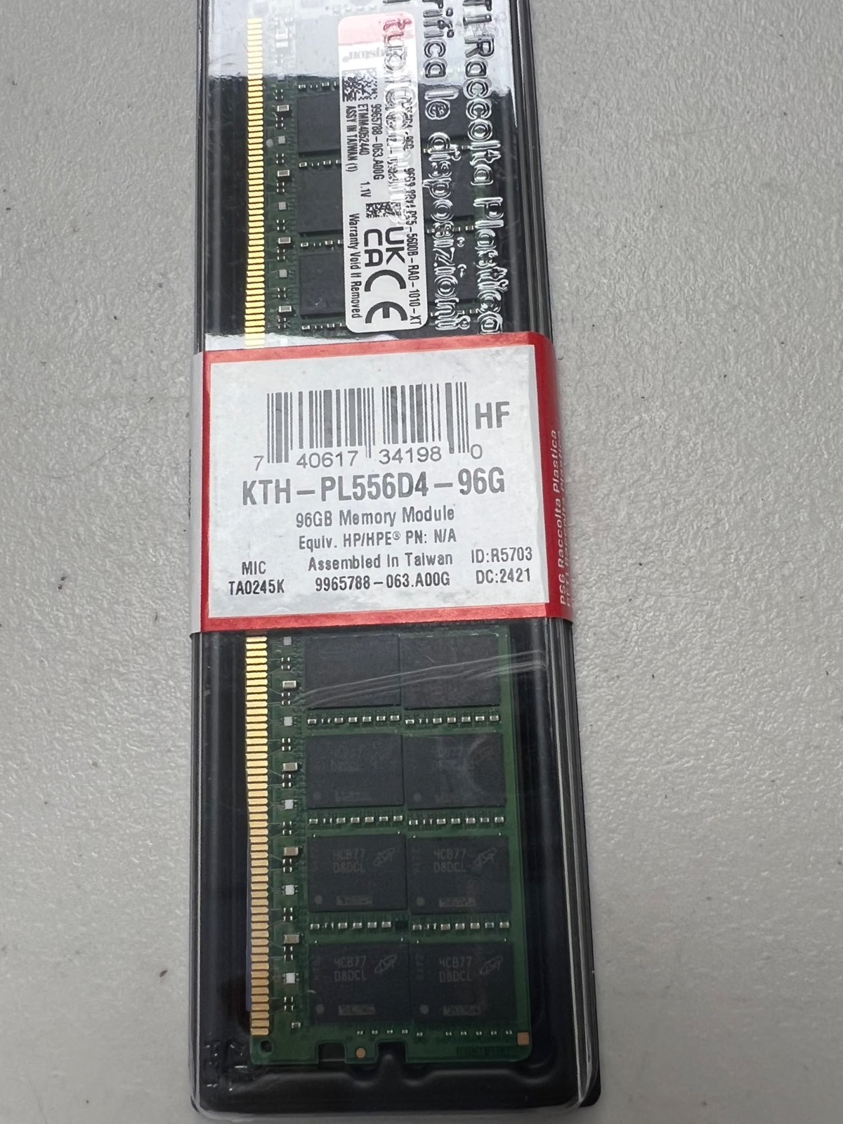 Kingston KTH-PL429/64G 64GB 2Rx4 PC4-23400 DDR4-2933 Memory Module