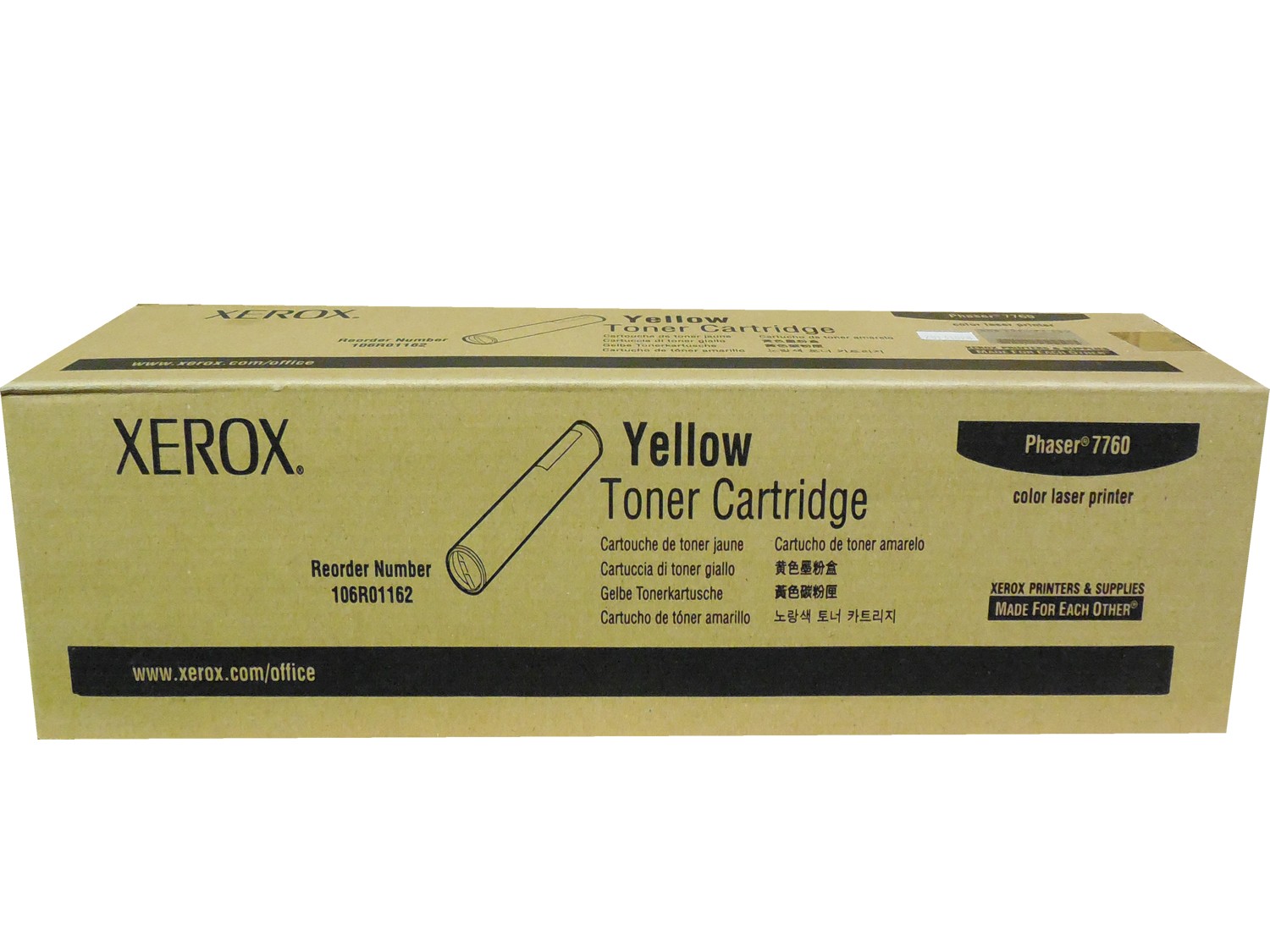 Xerox 106R01162 Phaser 7760 Yellow Toner Cartridge 25k Genuine OEM Original