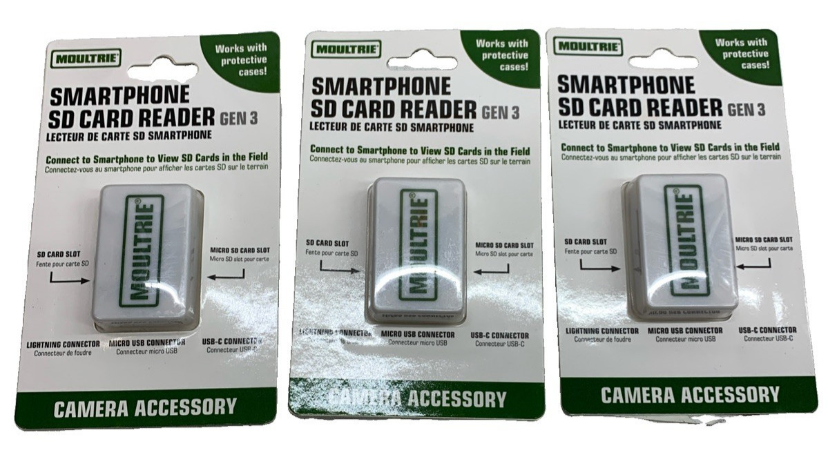 Moultrie® Smartphone SD Card Reader GEN 3 MCA-13488 Camera Accessory Lot Of 3
