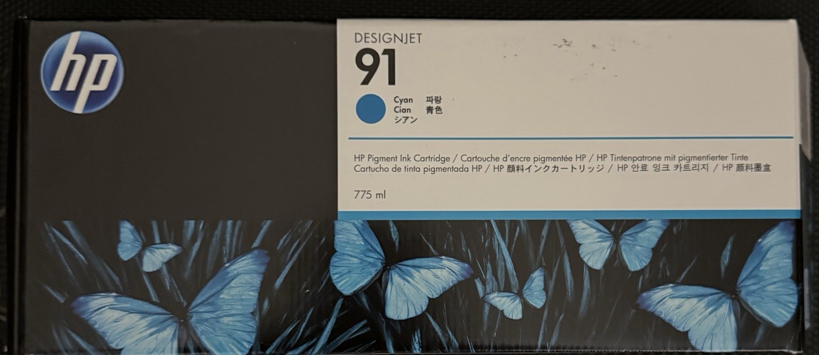 Genuine HP 91 C9467A DesignJet Cyan Ink Cartridge NEW OEM SEALED  Exp 07/2023