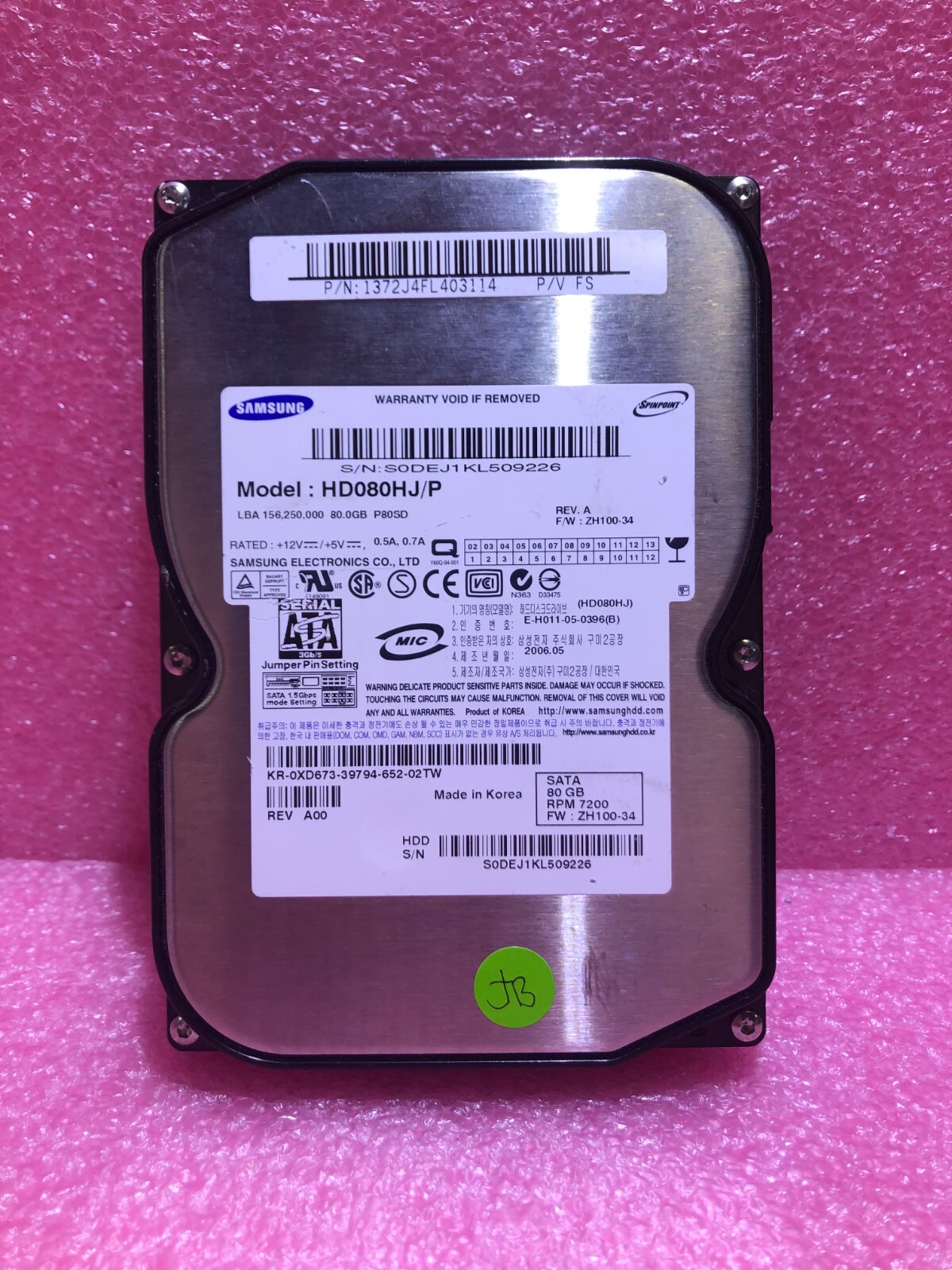 Dell XD673 80GB 7.2K 3.5" 3GBps HDD