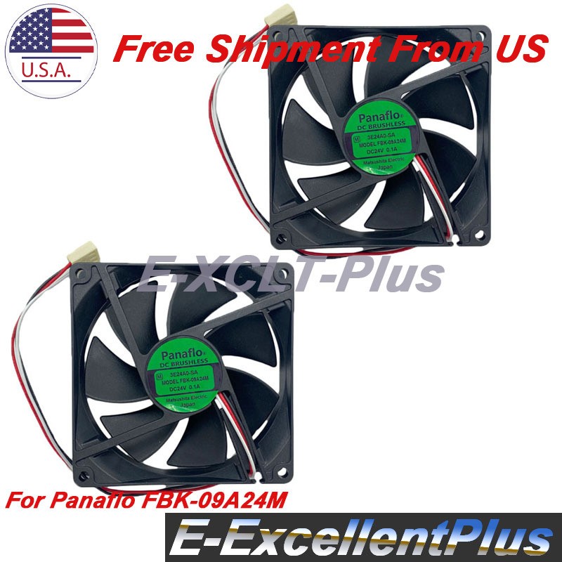 2PCS For Panaflo FBK-09A24M Large Air Volume Silent Cooling Fan 24V 0.1A 90*25mm