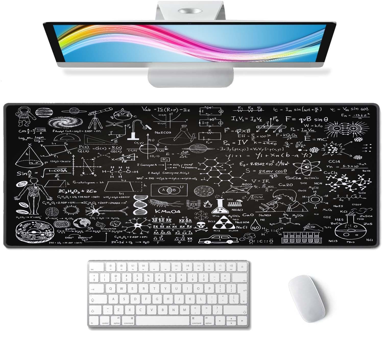 Science Formulas Gaming Mouse Pad, Extended Large Mouse Mat Desk Pad, Big Com...