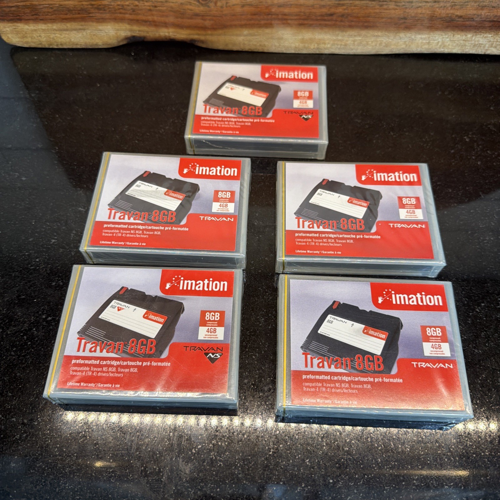Lot Of 5 Imation Travan-4 TR-4, 8 GB, Data Cartridge NEW Sealed