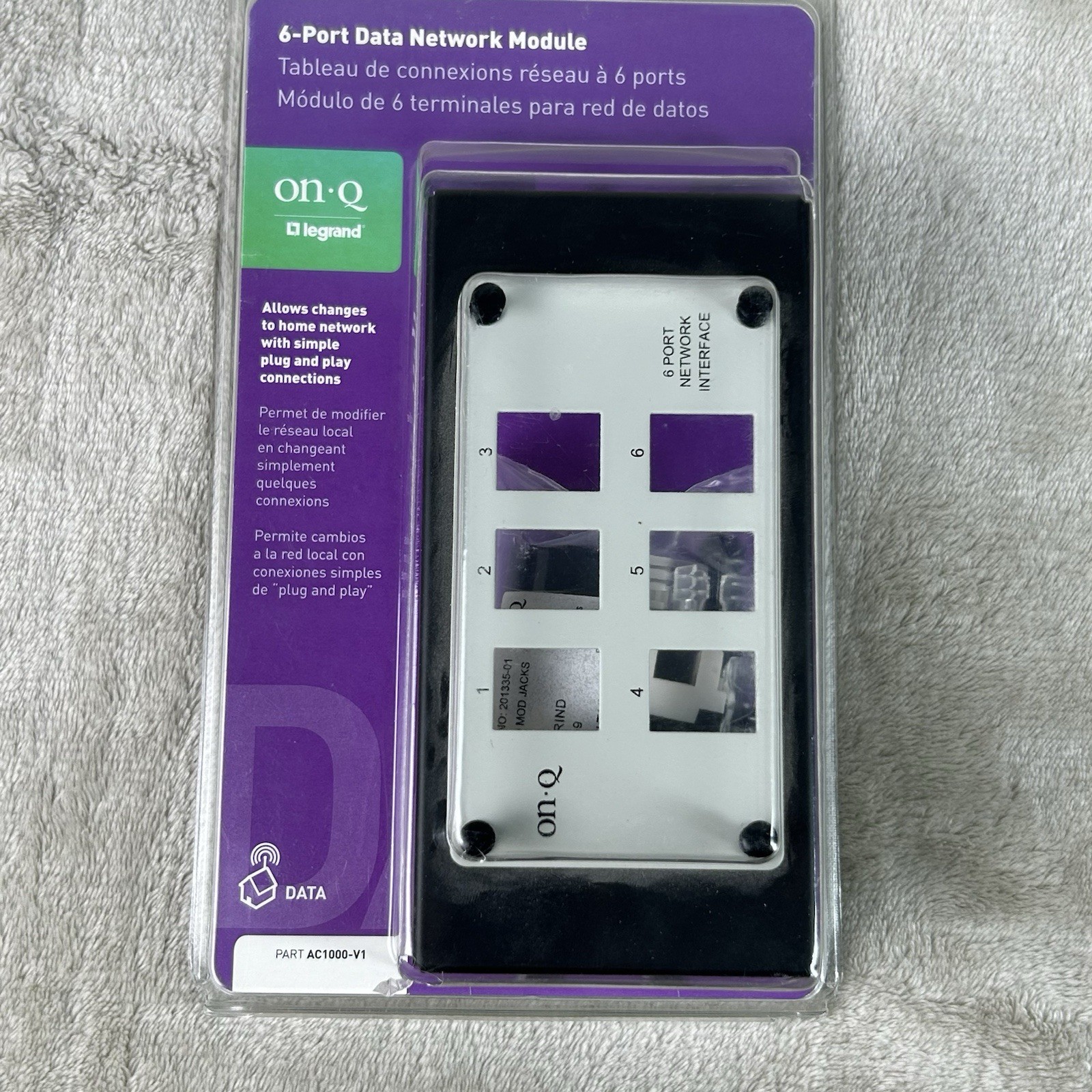 On-Q/Legrand 6-Port Patch Panel DATA NETWORK Module AC1000-V1