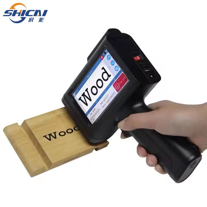 Chipless handheld inkjet printer with variable printing date, logo text, and dat