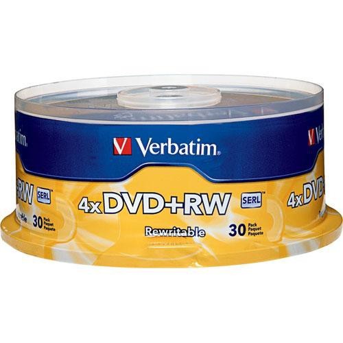 150 Verbatim Blank DVD+RW 4x Logo Branded 4.7GB Rewritable DVD Disc 5x30pk 94834
