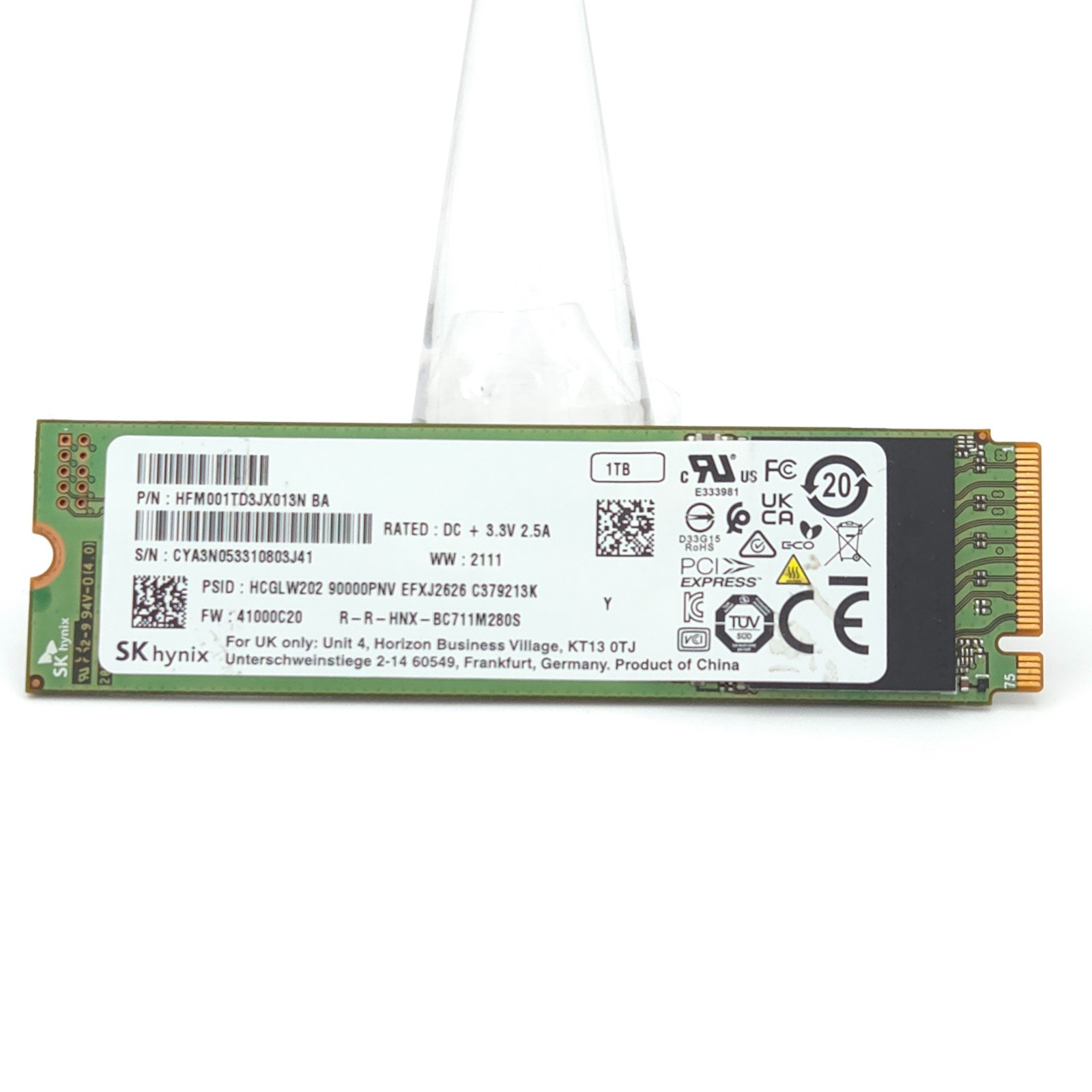 SK hynix BC711 1TB NVMe SSD M.2 2280 PCIe Gen3 x4 HFM001TD3JX013N 100% Health