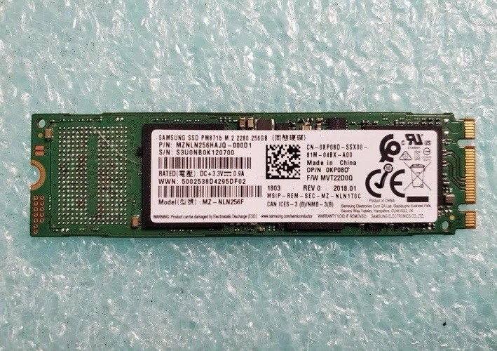 Samsung PM871b MZ-NLN256F 256GB M.2 2280 SSD Solid State Drive