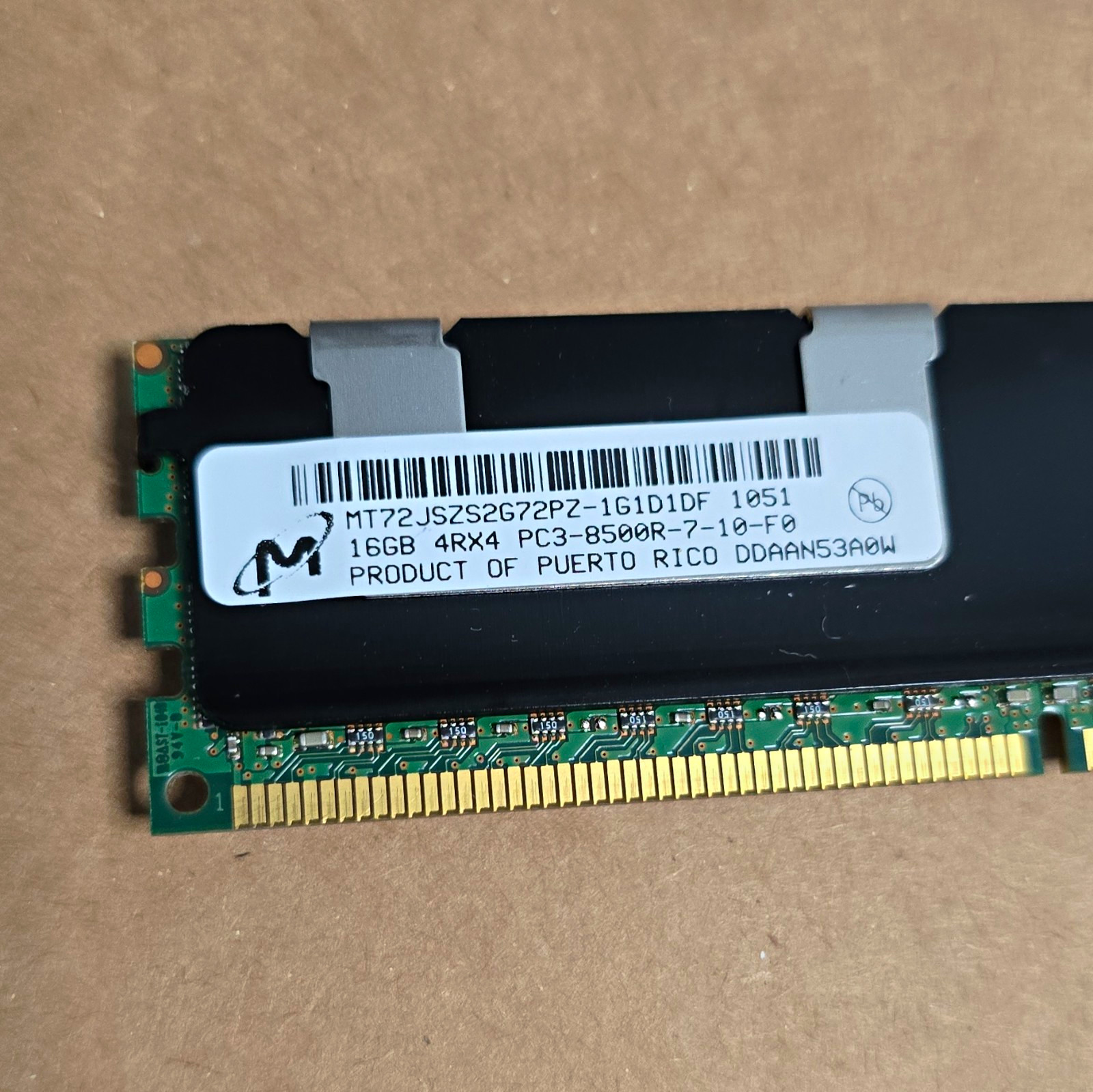 Micron 80GB (5x16GB) DDR3 FB-DIMM PC2-8500R ECC Reg RAM 500207-071