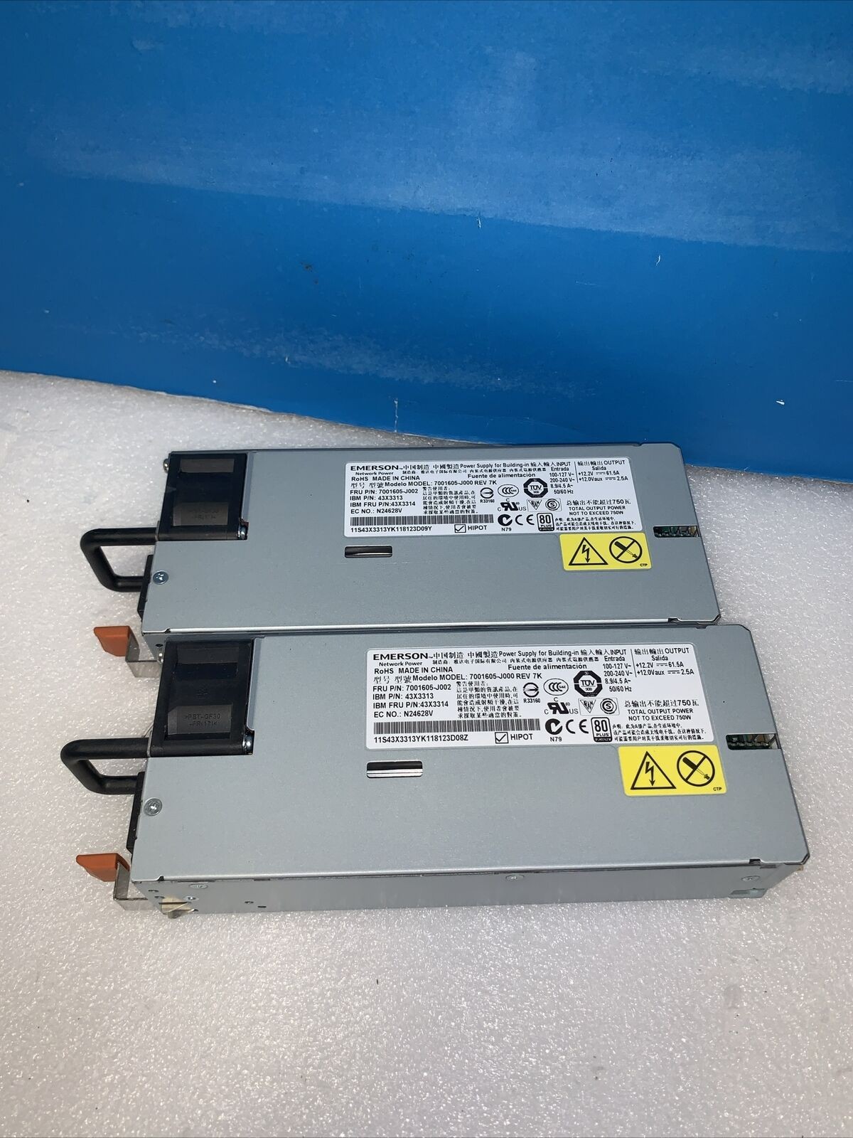 Lot Of 2 IBM 43X3314 750W Power Supply For x3550 x3560 M4 43X3313