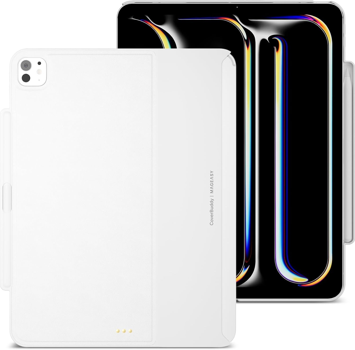 📘 MAGEASY CoverBuddy – iPad Pro 13" (M5 2025 / M4 2024) Leather White |