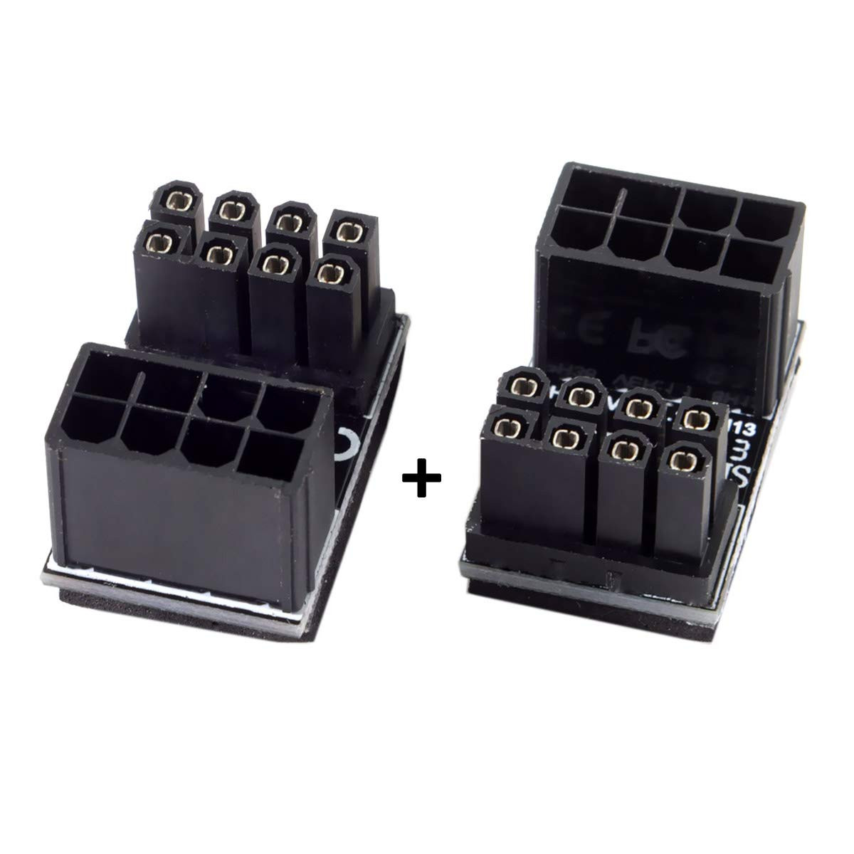 2 Pack ATX 8Pin Male to Female 180 Degree Angled GPU Graphics Card