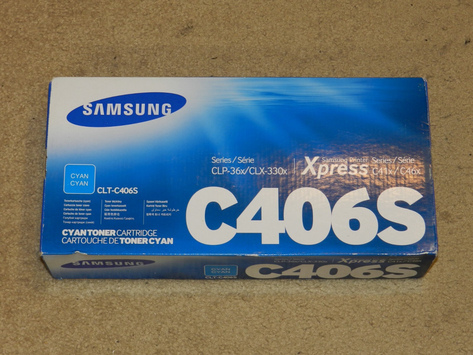 Genuine Samsung Electronics CLT-C406S Toner, Cyan NEW SEALED
