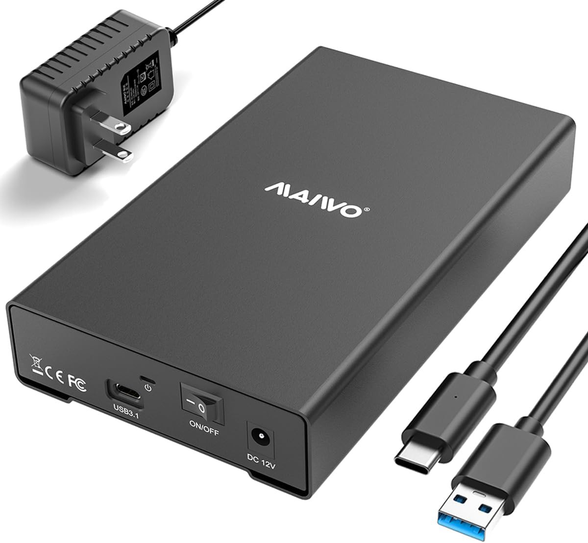 Hard Drive Enclosure for 2.5 3.5 Inch SATA HDD SSD Aluminum, USB3.1