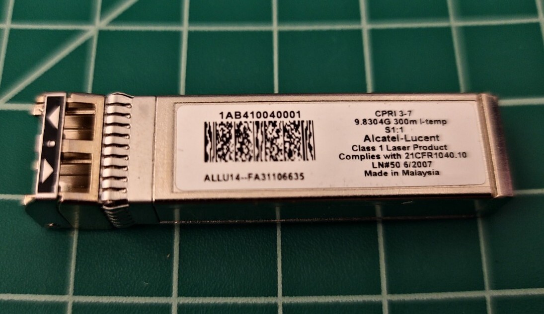 Nokia Alcatel-Lucent 1AB410040001 10GB 300M 850nm MMF Multimode 10GBase-SR SFP+