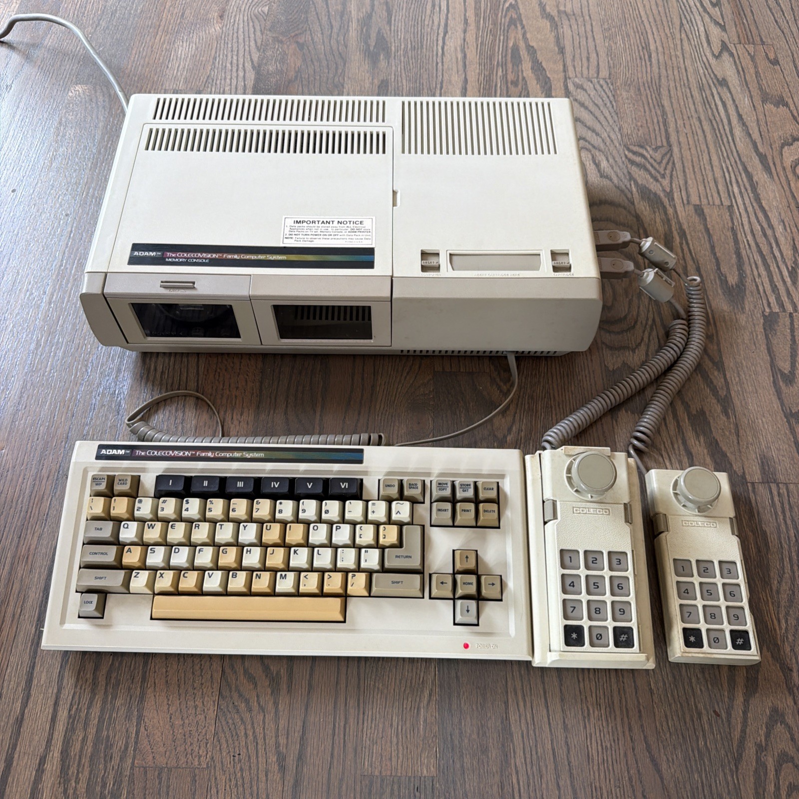Vtg ColecoVision Coleco Adam Family Computer System Keyboard  -Powers on