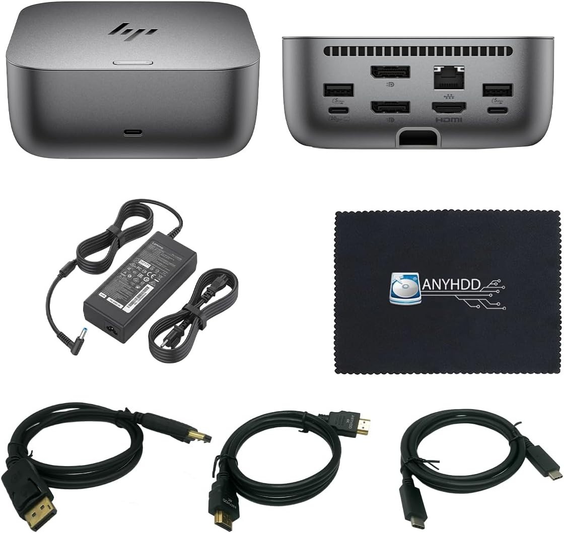 Open Box - HP Thunderbolt 4 Ultra 280W G6 Docking Station, 330W, Quad Display.