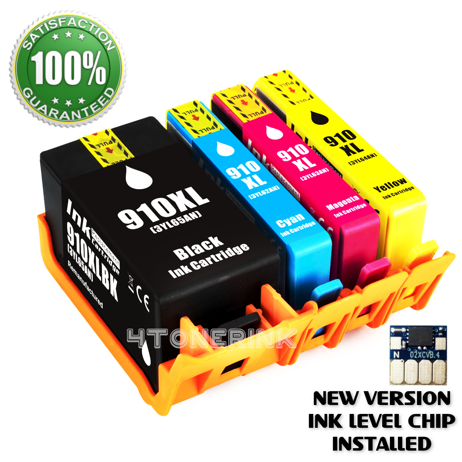 4pk Ink Cartridges for HP 910XL OfficeJet Pro 8022e 8028e 8035e 8015e 8025e