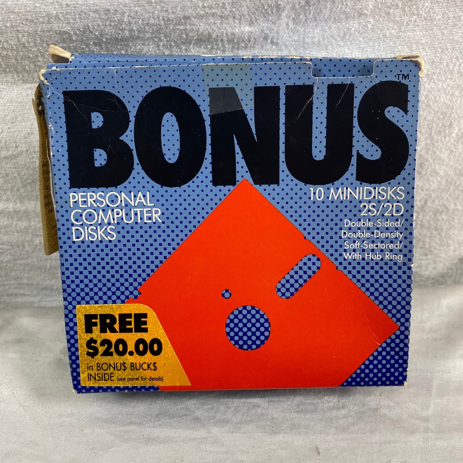 Vintage Bonus Verbatim Minidisks Floppy Disk MD2-D 2S/2D New Open Box Pack of 10
