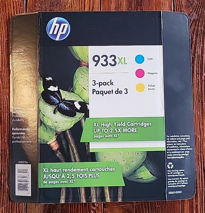 Exp 12/2018  Genuine HP 933XL Color Ink 3 Pack OEM Cyan Yellow Magenta