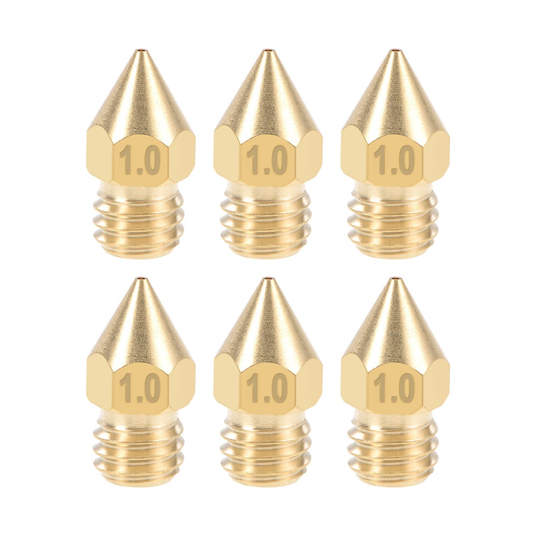 1mm 3D Printer Nozzle Head M6-Thread MK8 1.75mm Extruder Print Brass 6pcs