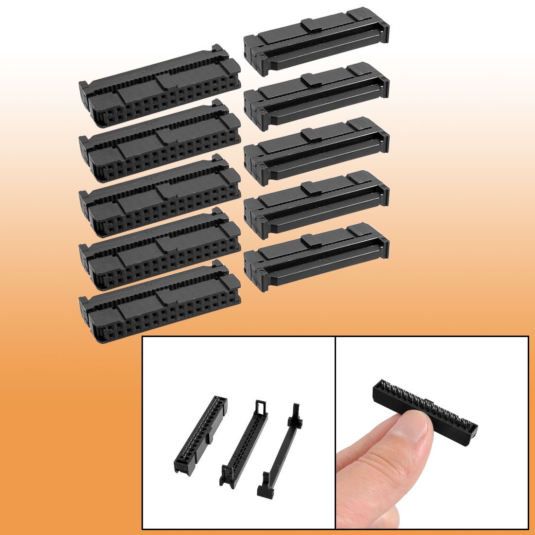 10 Pcs Black Dual Row 30 Pins IDC Socket Connector Female Header 2.54mm
