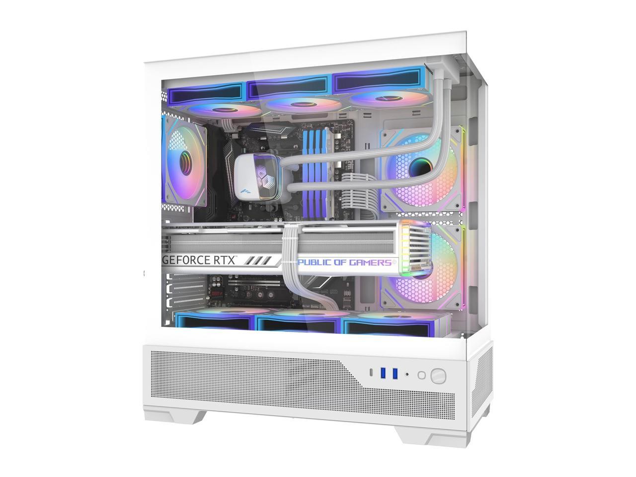 Sama V43WHADA6X1GL Mid Tower PC Case 6 ARGB Fans White
