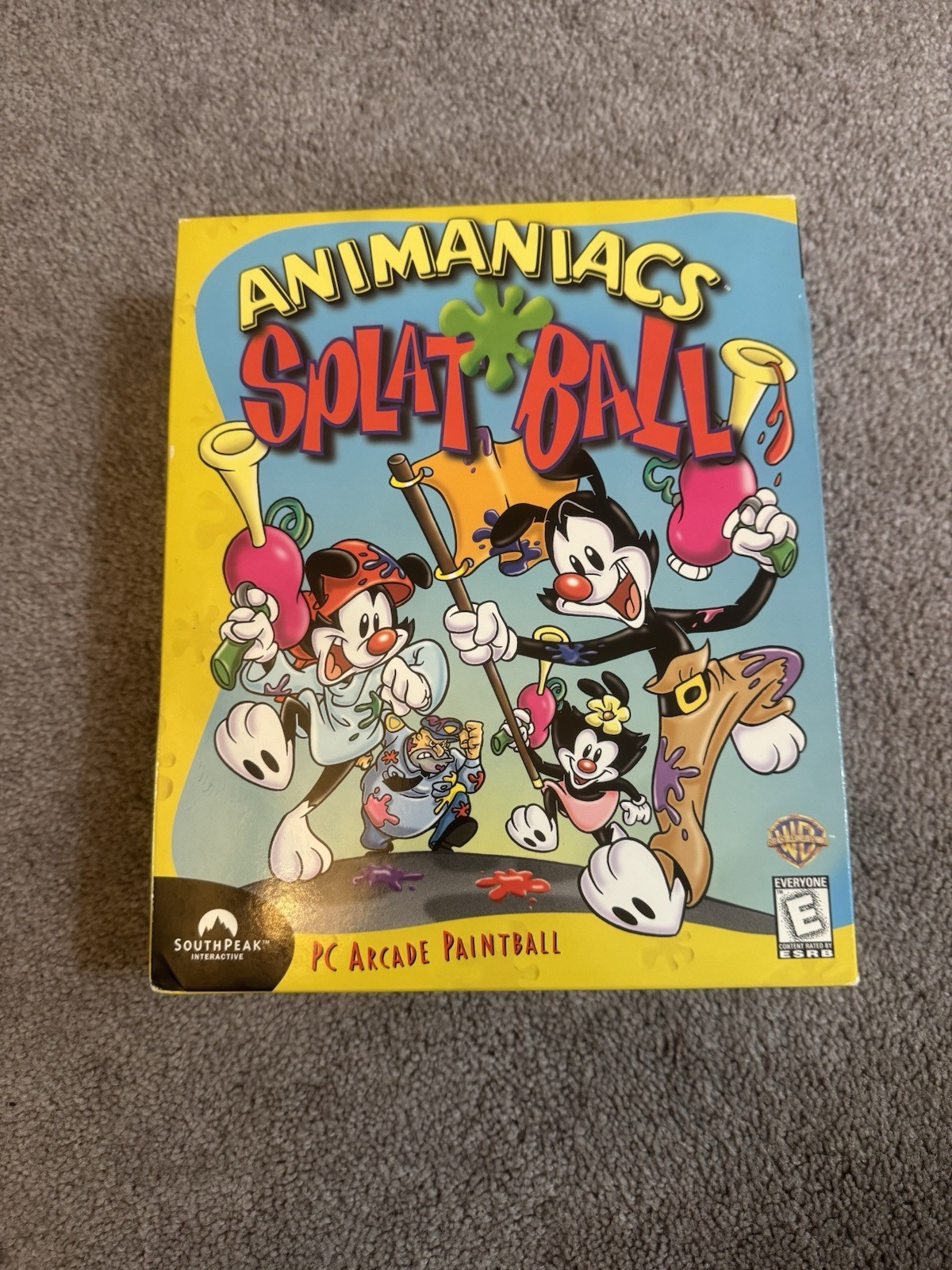 Animaniacs Splat Ball PC Arcade Paintball Southpeak Rare Sealed Big Box Windows