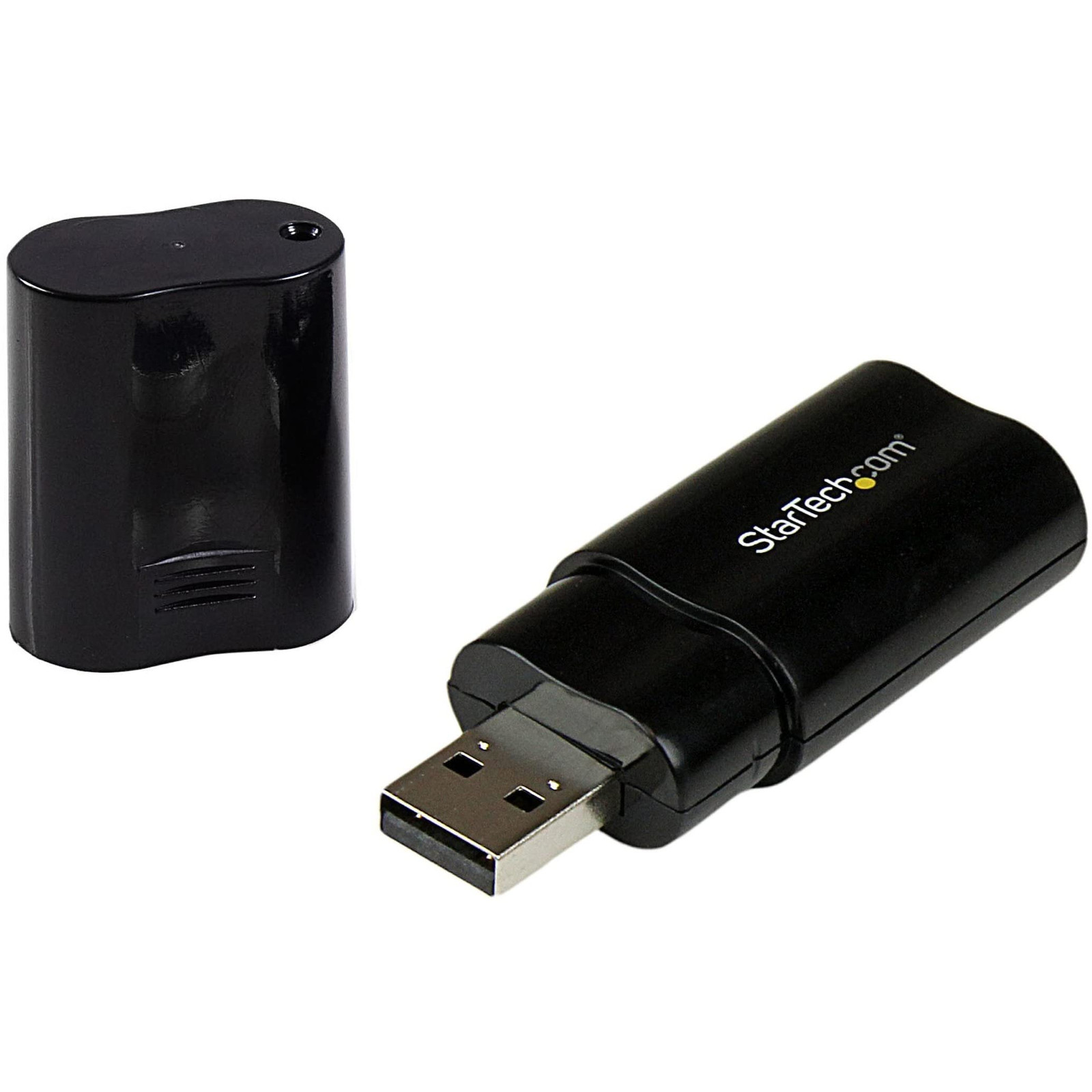 USB Audio Adapter 3.5mm Jack for Headphone and Microphone Plug and Play Black