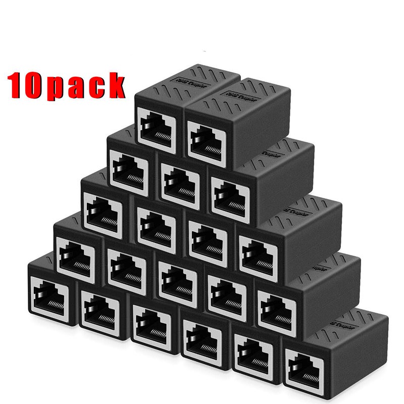 Inline Coupler 10 PACK RJ45 Cat6 Cat5e Cat5 Ethernet LAN Network Cable Adapter