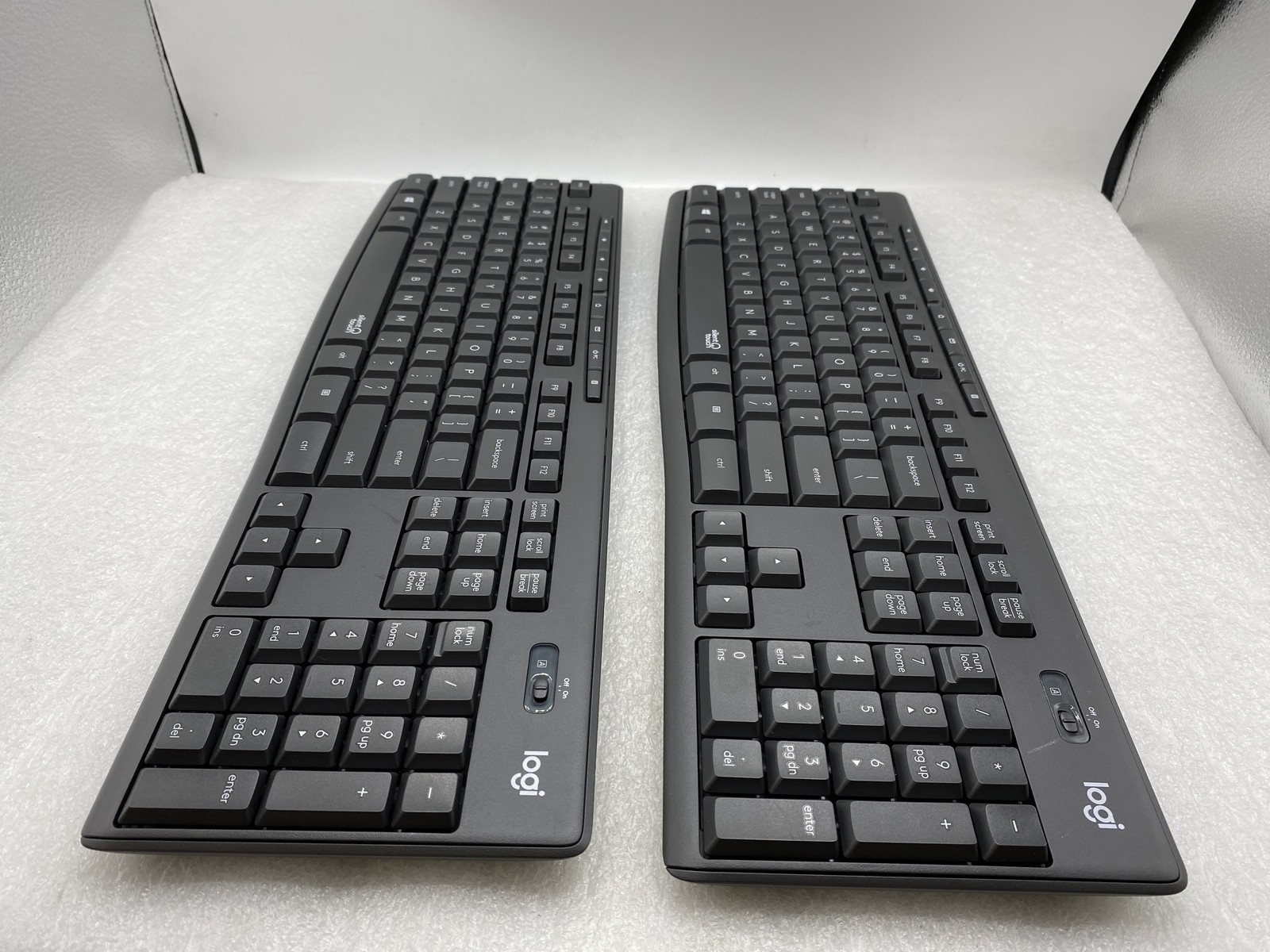 LOT OF 2 Logitech K295 Silent Touch USB Wireless Keyboard - 