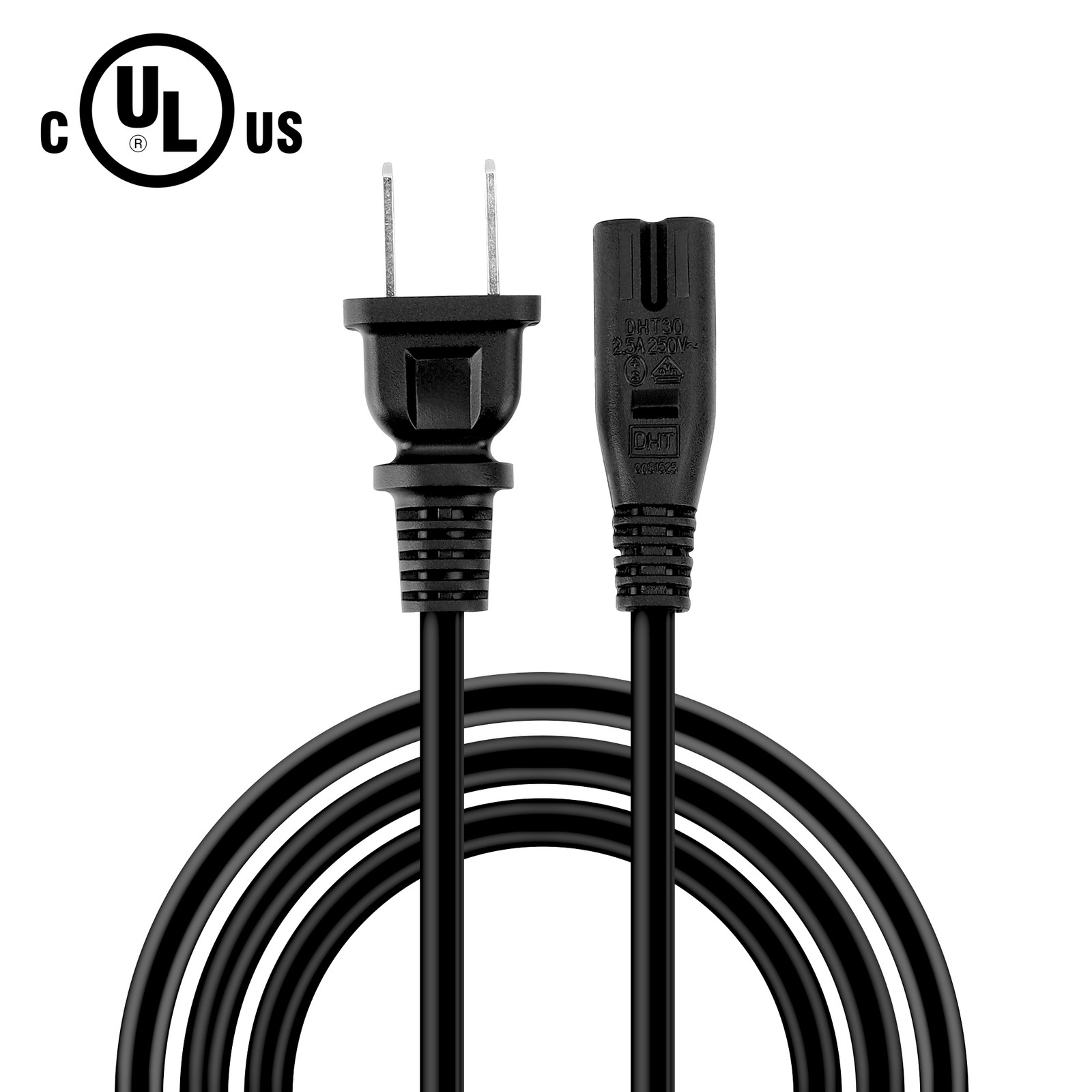 2 Prong AC Power Cord For HOMPOW C16 1500 ANSI Smart Projector Charging Cable